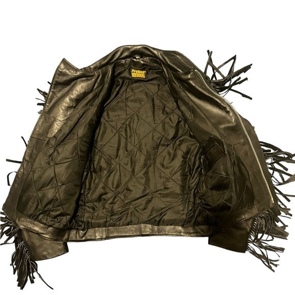 Vintage Protech Leather Apparel Black Biker Motorcycle Jacket Medium size 40 - Picture 8 of 16